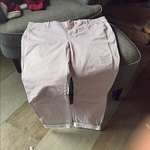 Old Navy White and Gray Chinos Straight Leg